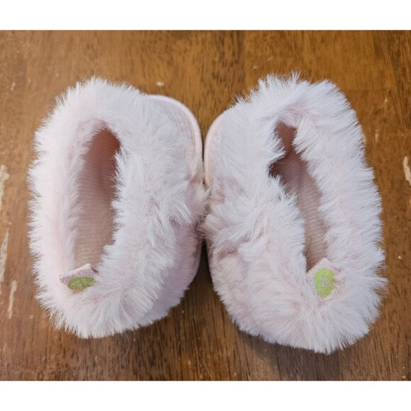 First Steps Infant Baby Boots Shoes Pink Soft Fuzzy Slip On 6-9 months - Picture 4 of 6